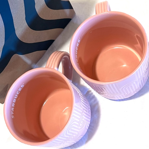 Starbucks Pastel Pink Ceramic Curved Mug Set 14oz - Picture 8 of 10